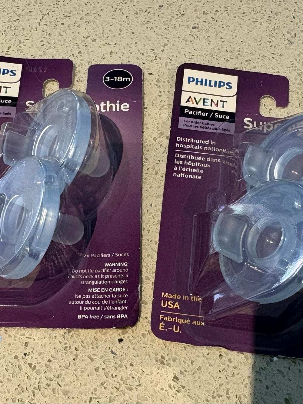 Blue Phillips Avent Pacifiers (3-18m) Baby Soothers